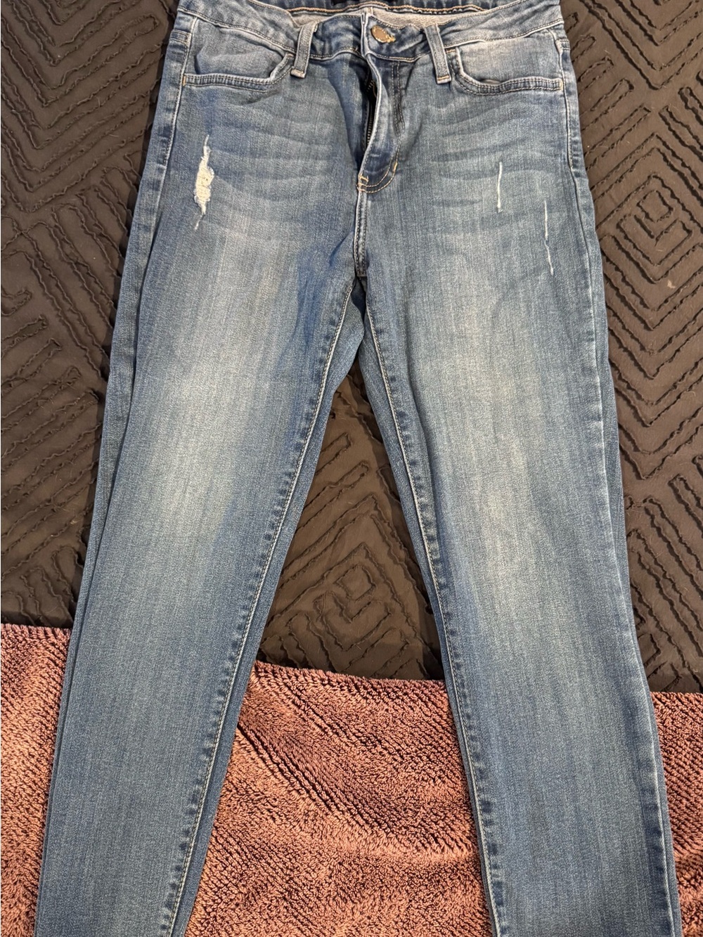 Buckle Light Blue Distressed Ankle Skinny Jeans